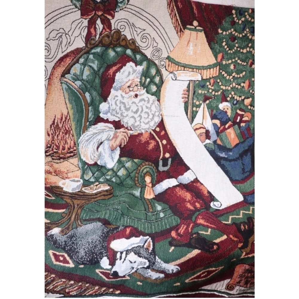 Manual Woodworkers and Weavers 1996 Edition Throw Blanket Santa Christmas